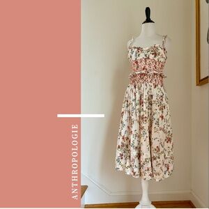 Anthropologie Smocked Waist Midi Dress